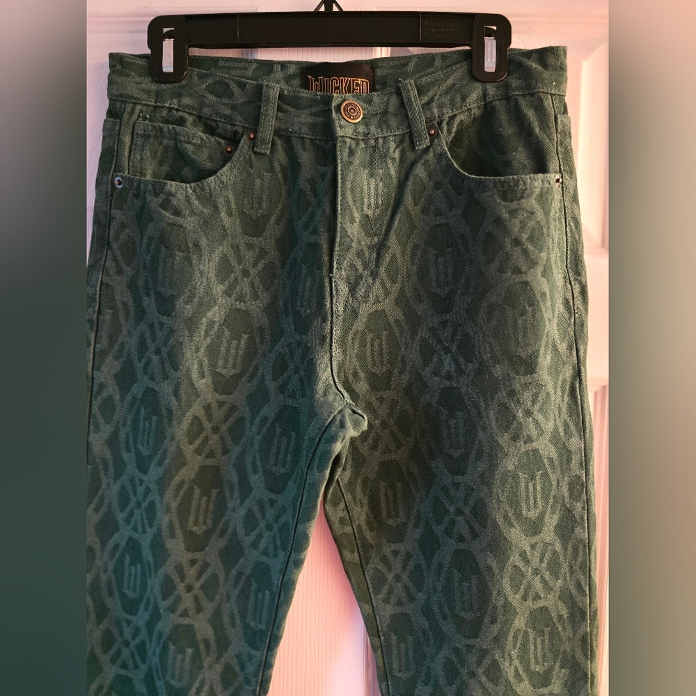 Green Patterned Pants - Picture 3 of 5